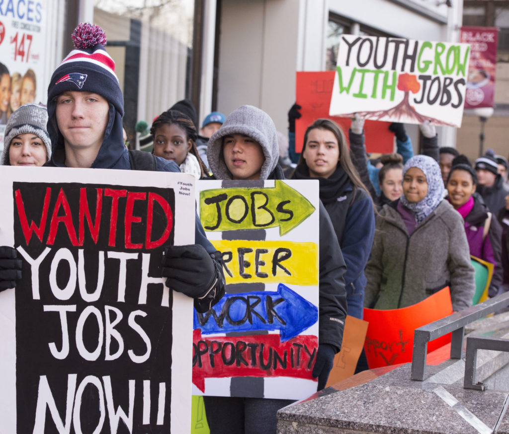 youth jobs protest boston