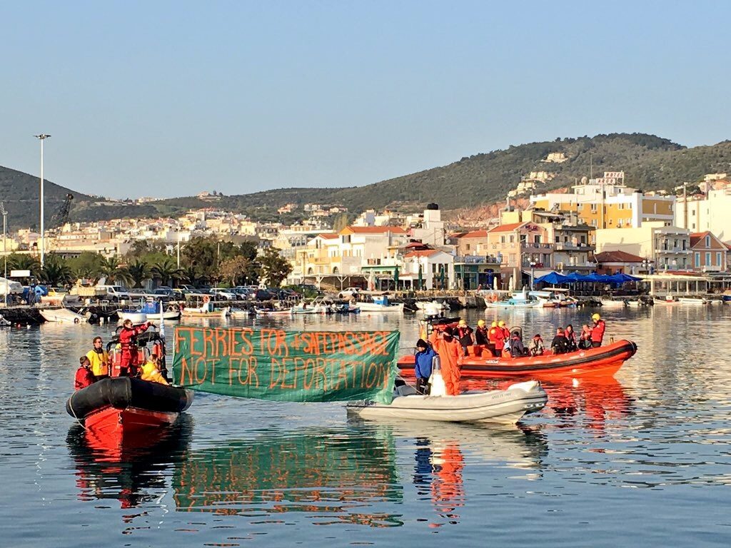 activists in refugee boats