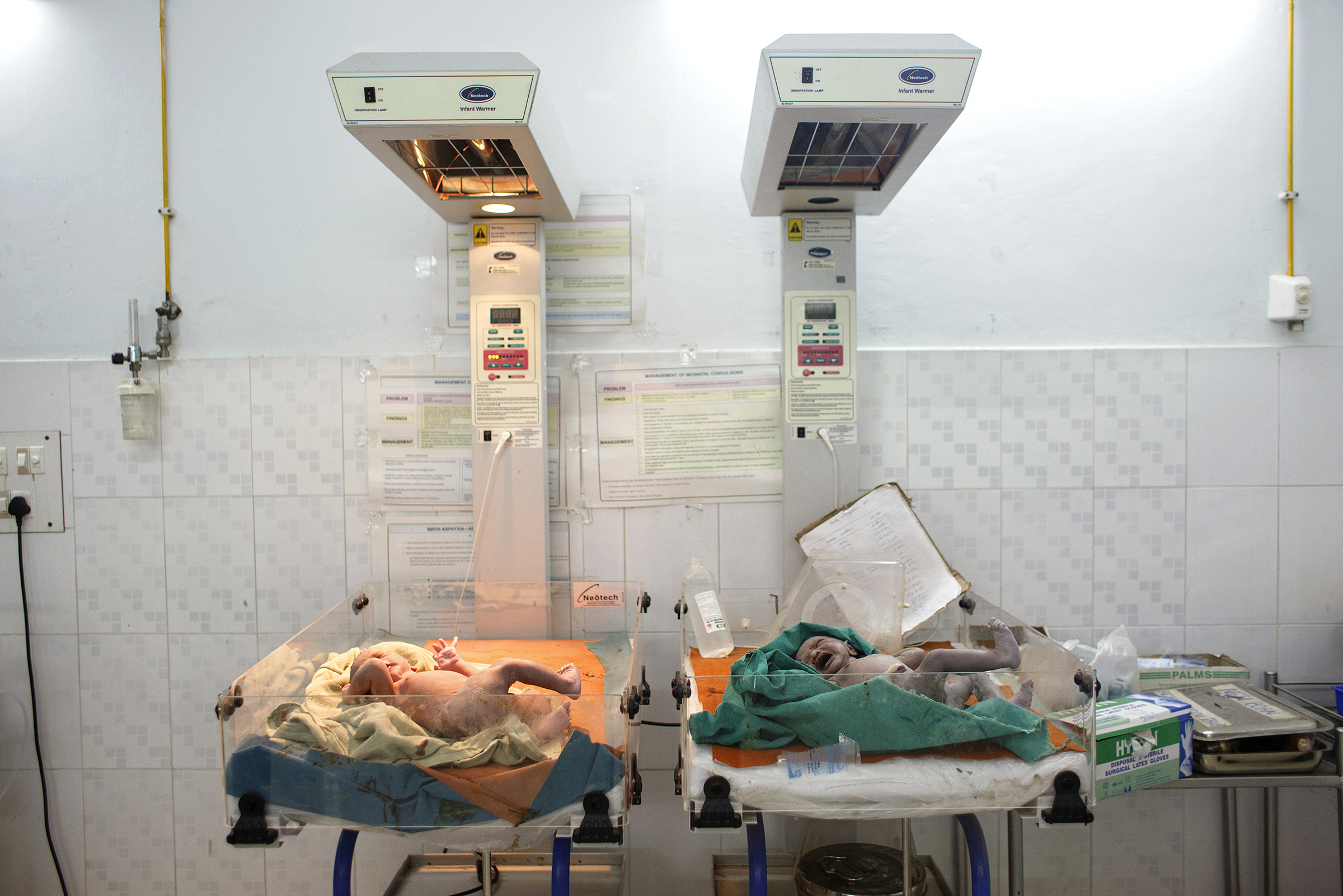 Newborns at the Medavakkam Primary Health Centre in Tamil Nadu. The state has had a robust history of social welfare programs. A recent one targeting maternal health has increased the amount of money provided to women below the poverty line, says Dr. Ravichandran. Payments are made in three installments: during pregnancy after the mother has completed an array of tests and a sonogram; following birth in a government facility; and, several months later, after the baby has begun receiving immunizations. SARAH WEISER