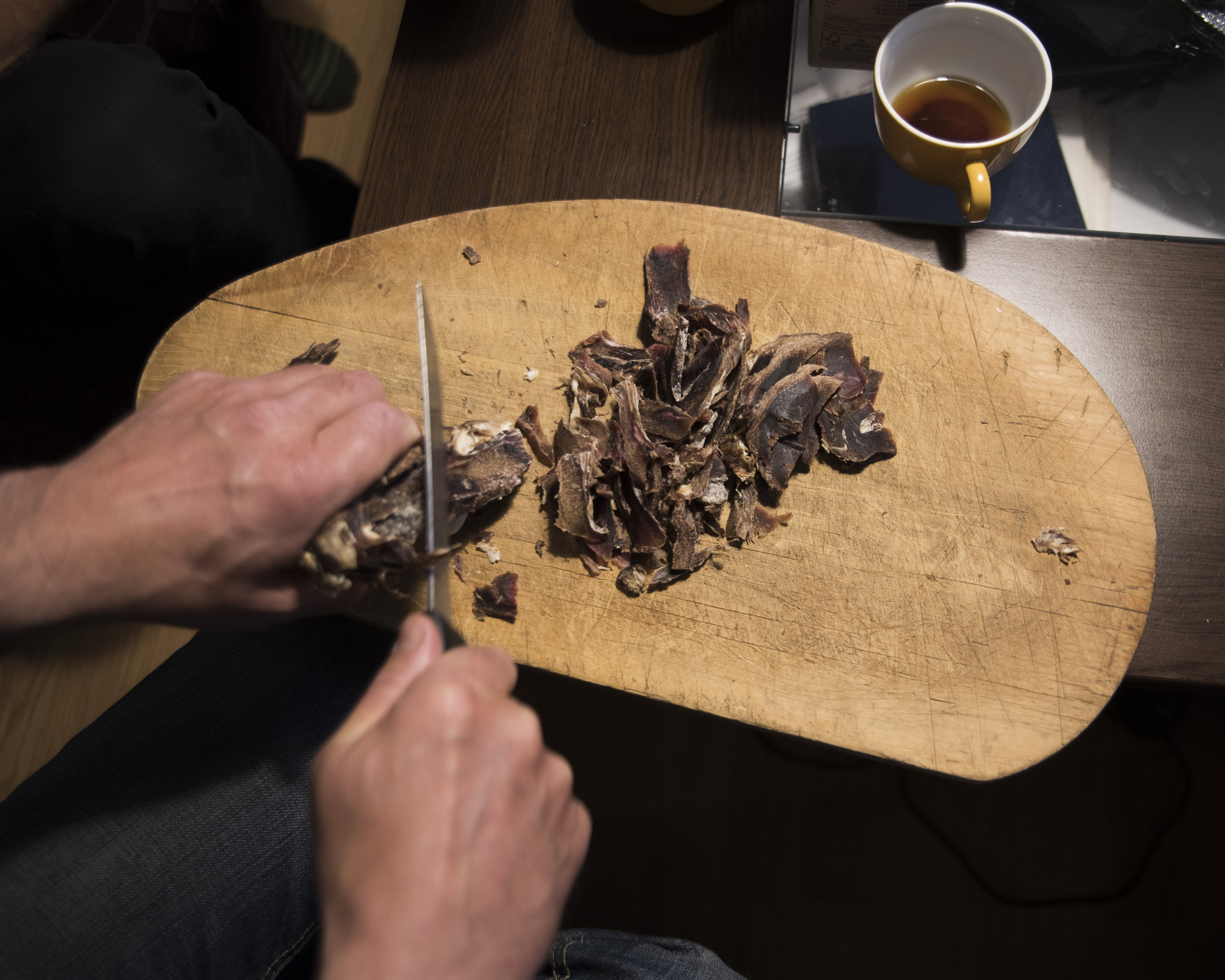 Goikebiergu, or freeze-dried reindeer jerky, is a Sami spring and summer snack. ( Camilla Anderson/GroundTruth)