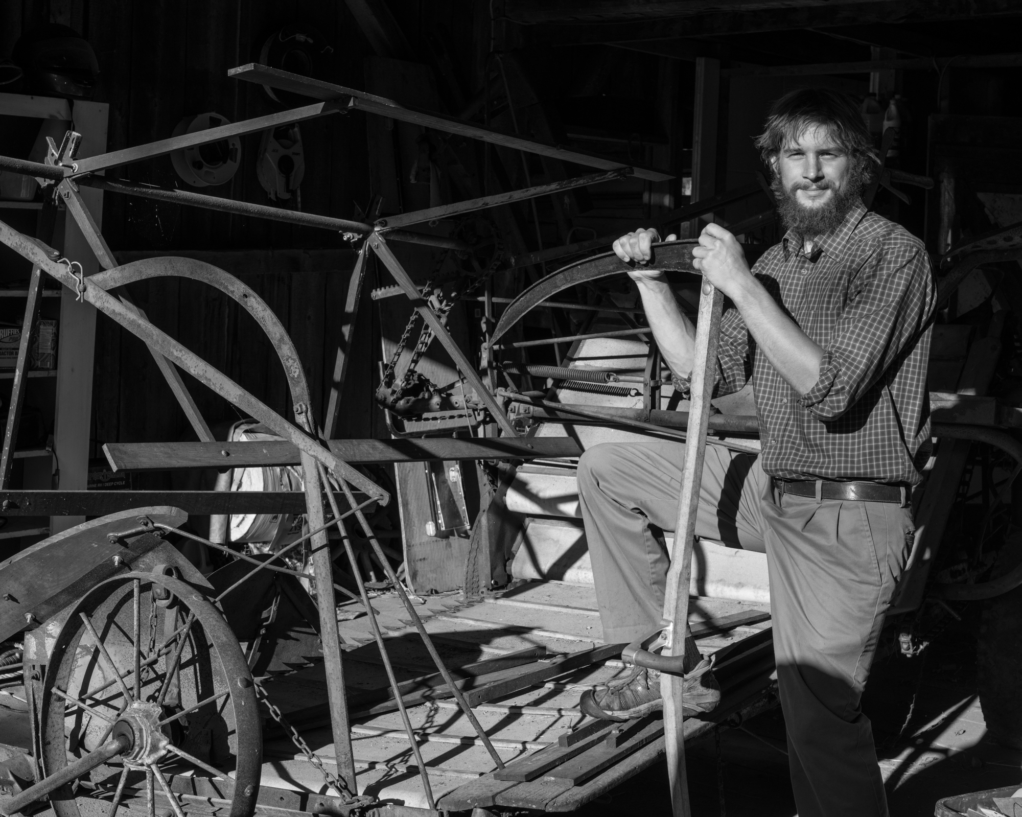 Stuart Soboleski in his workshop in Albany, VT.