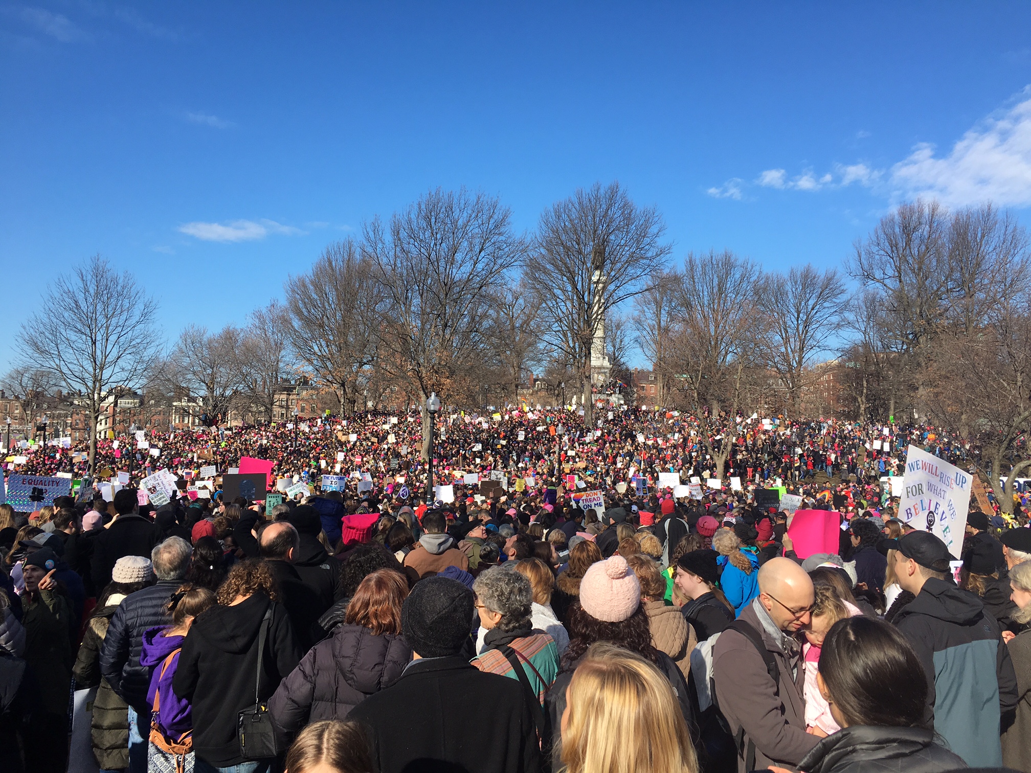 An estimated 37,000 people participated in the Women's March in Boston on Saturday. (Photo by Kelly Kasulis/GroundTruth)