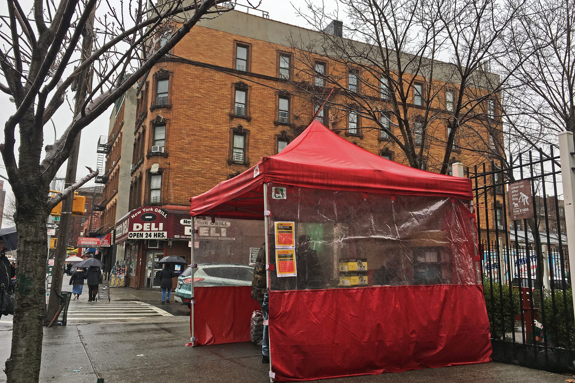 St. Ann's Corner has pitched tents on 139th Street in New York since the 1990s. (Photo by Michael O'Brien/GroundTruth)