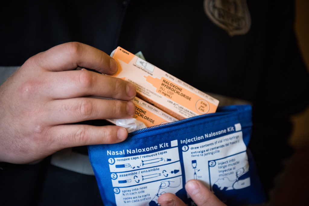 Naloxone is a nasal spray that can be used to save the lives of people who overdose on opioids. (Photo by Edwin Torres/GroundTruth)