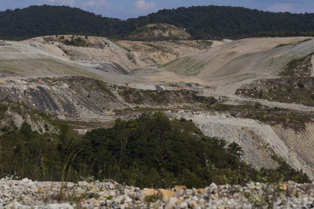 The remains of a strip mine are seen from a mountain top in Pike County, Ky., on Wednesday, September 27, 2017. (Photo by Brittany Greeson)