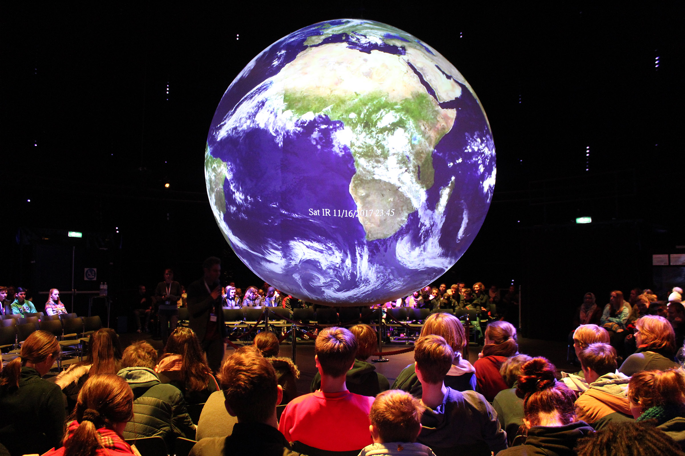 German students inside the "Climate in Bonn, Germany, where the