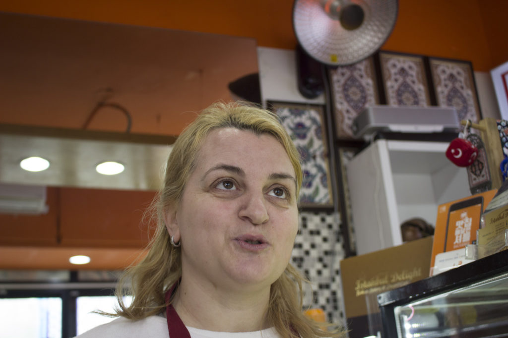 Ebru Uzun moved to Seoul from Turkey 14 years ago, she owns a bakery on Usadan-ro. (Razzan Nahklawi/GroundTruth)